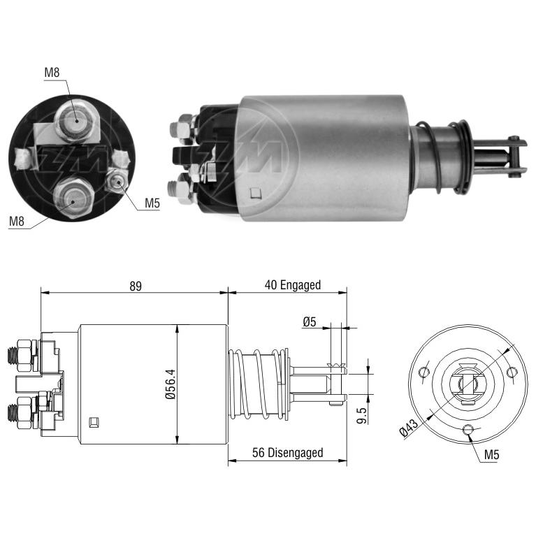 Relê Auxiliar de Partida para Peugeot 504 - ZM - 1-803