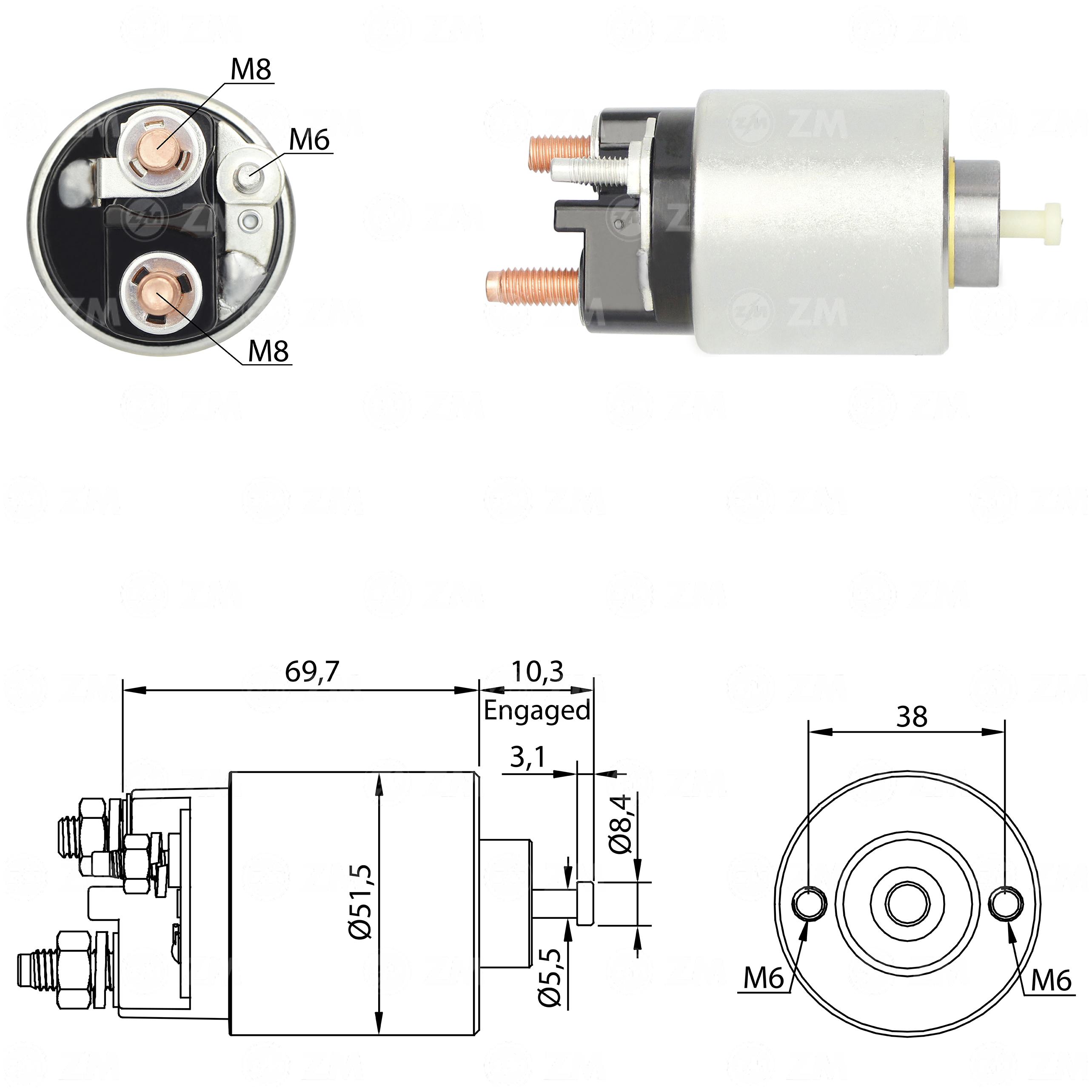 Relê Auxiliar de Partida para Ford Mustang - ZM - 1-996