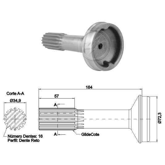 Ponteira Deslizante do Cardan para Agrale 1600 D - ZM - 235.001.01