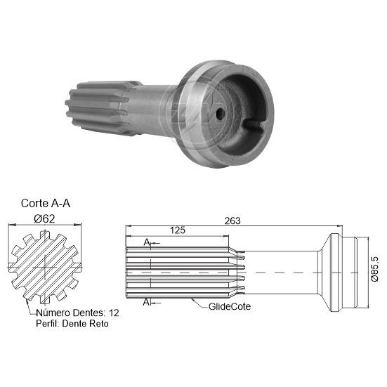 Ponteira Deslizante do Cardan - ZM - 235.001.15