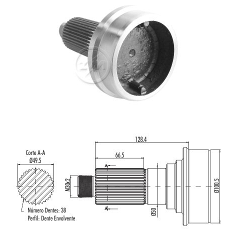 Ponteira Fixa do Cardan - ZM - 235.001.21