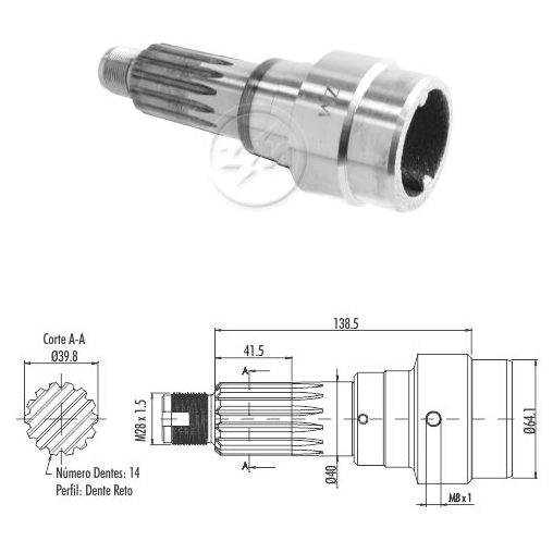 Ponteira Fixa do Cardan - ZM - 235.002.04