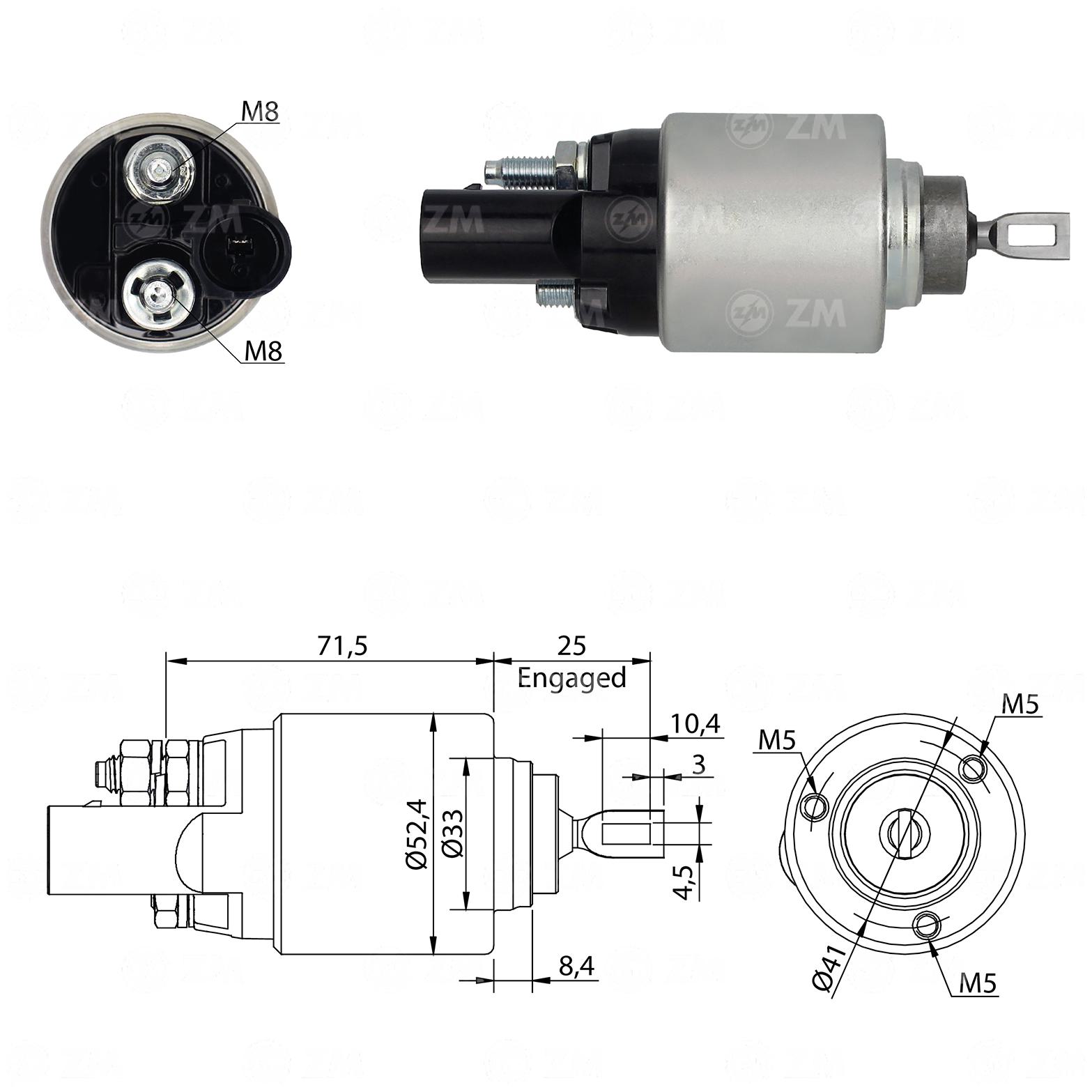 Relê Auxiliar de Partida para Audi A4 e A6 - ZM - 2-383