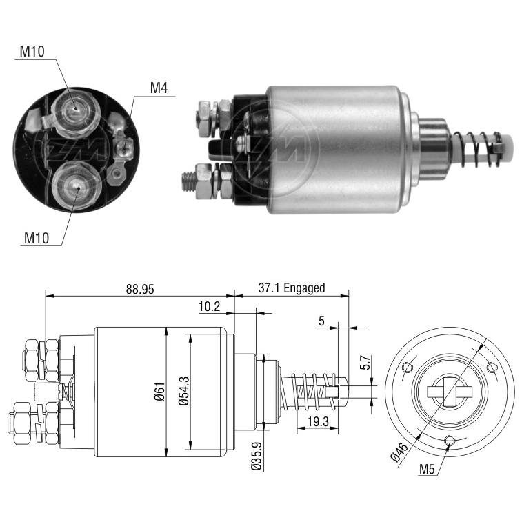 Relê Auxiliar de Partida para Iveco Eurocargo 160-E23 - ZM - 2-639