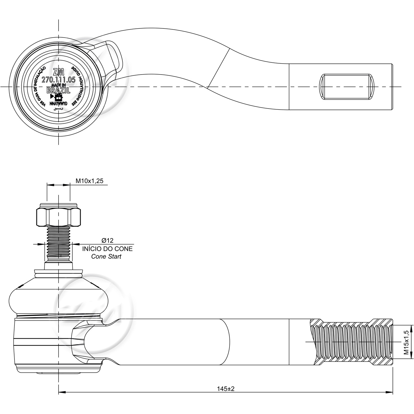 Terminal de Direção para Fiat Uno - ZM - 270.111.05