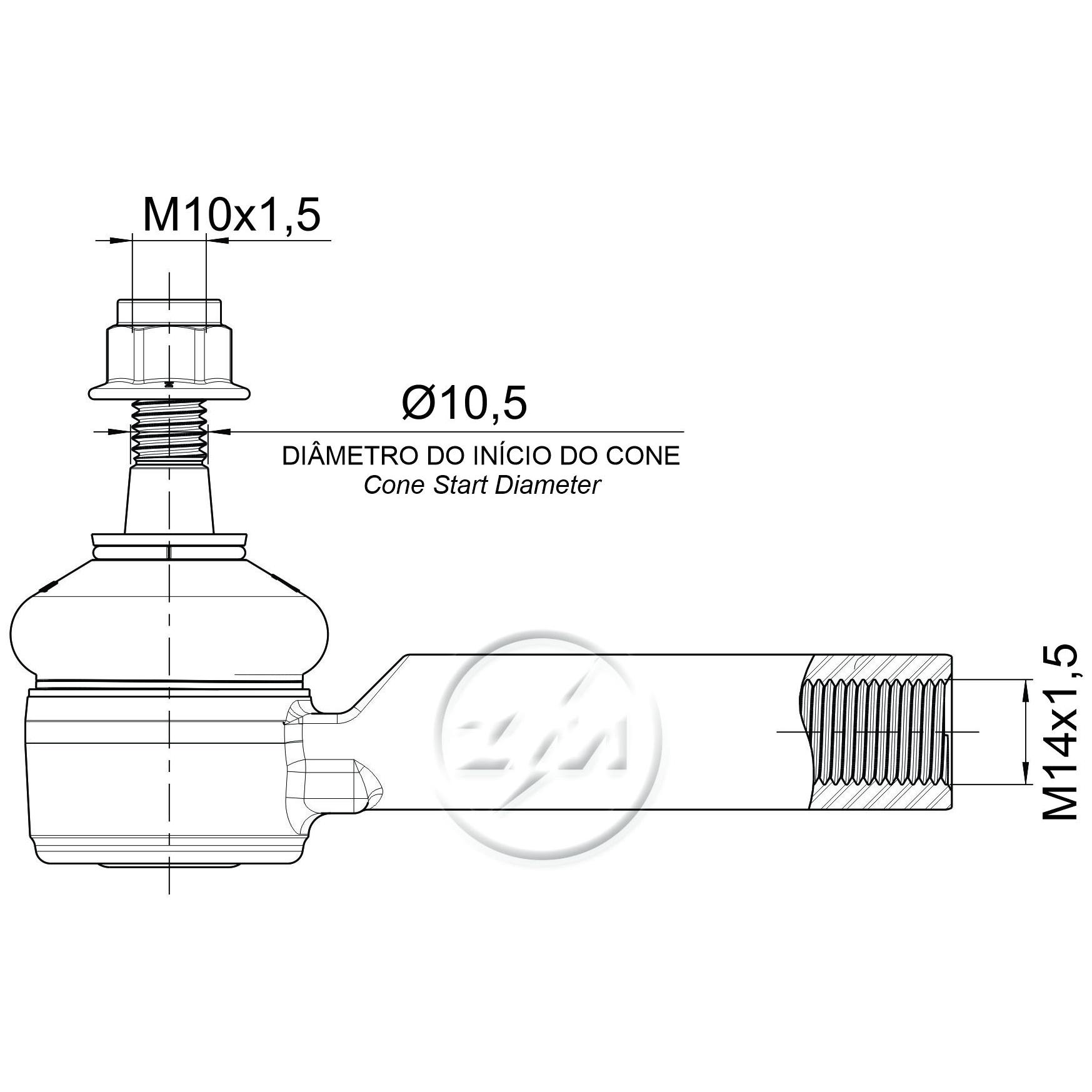 Terminal de Direção para Chevrolet Meriva e Montana - ZM - 270.114.06