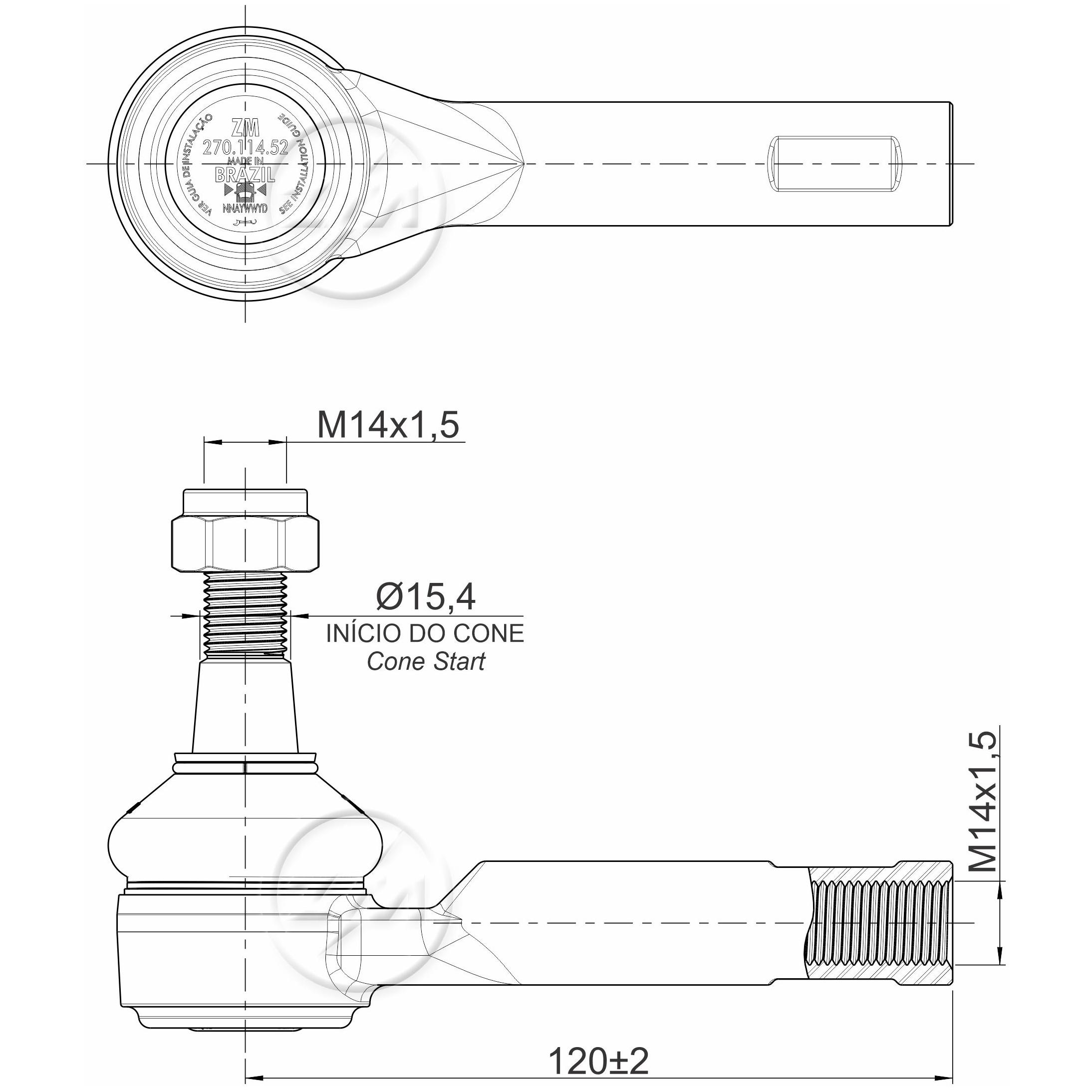 Terminal de Direção para Ford Explorer e Ranger - ZM - 270.114.52