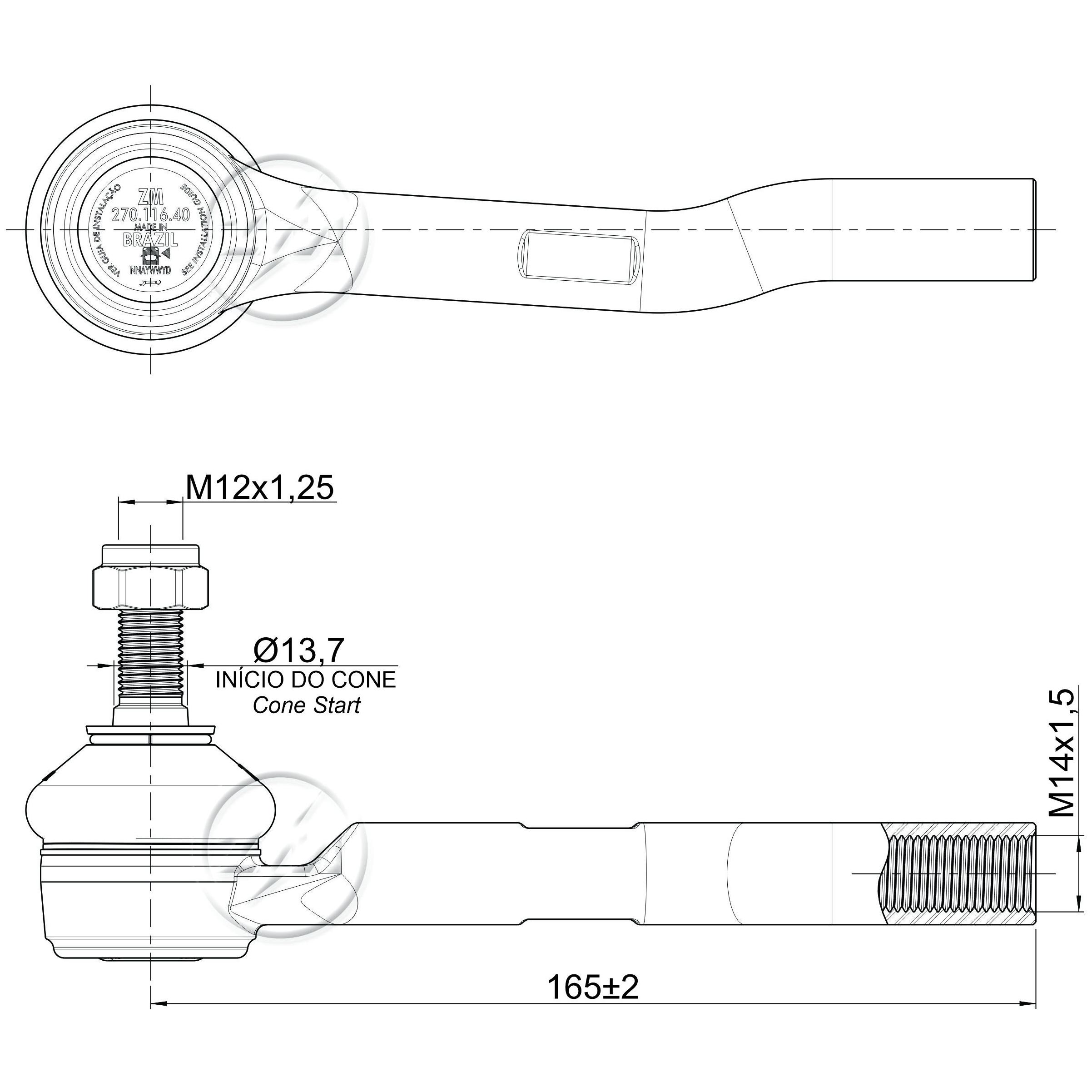 Terminal de Direção para Honda HR-V - ZM - 270.116.40