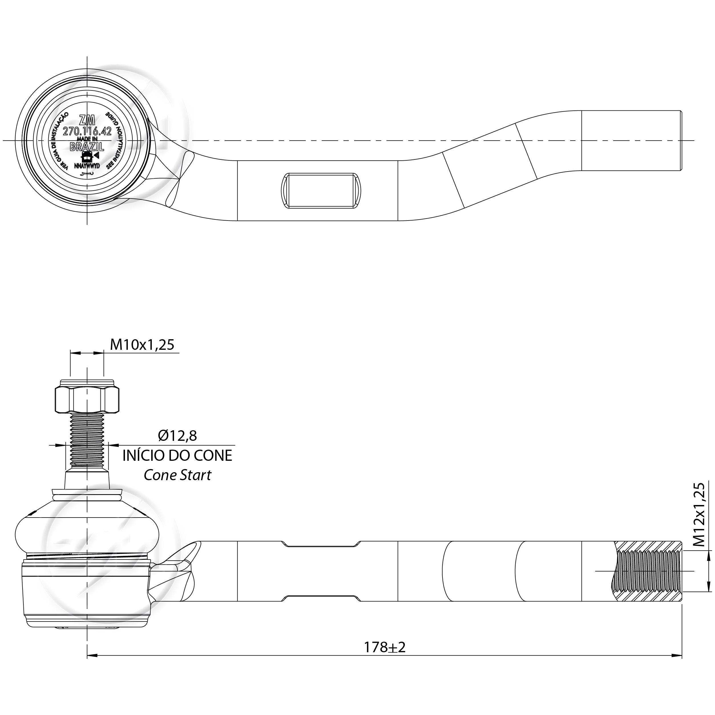 Terminal de Direção para Honda FIT - ZM - 270.116.42