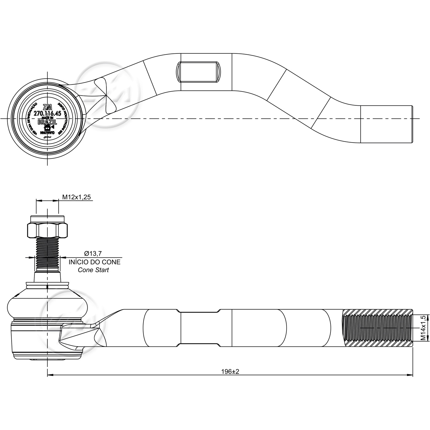 Terminal de Direção para Honda Civic - ZM - 270.116.45