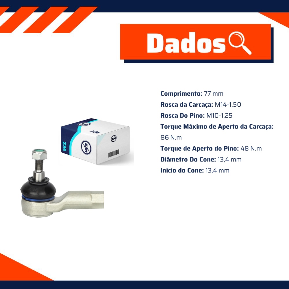 Terminal de Direção para Mitsubishi ASX e Lancer Evolution - ZM - 270.116.75