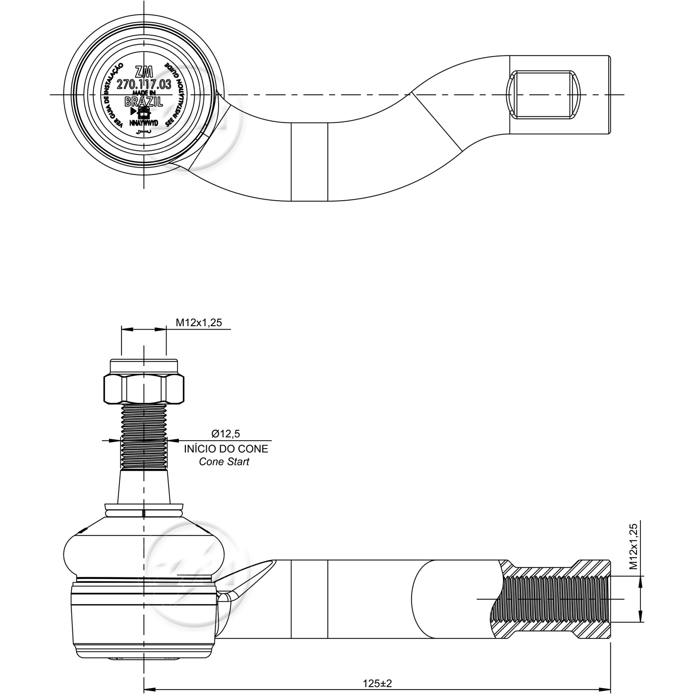 Terminal de Direção para Toyota Etios - ZM - 270.117.03