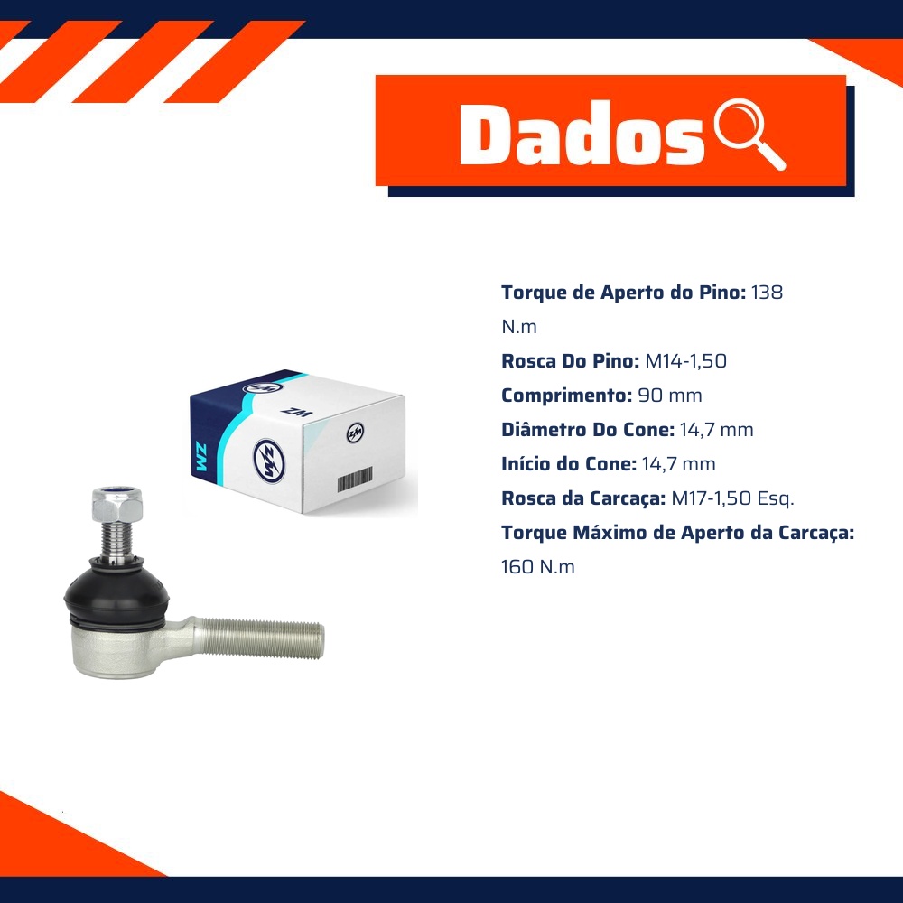 Terminal de Direção para Toyota Hilux e Hilux SW4 - ZM - 270.136.01