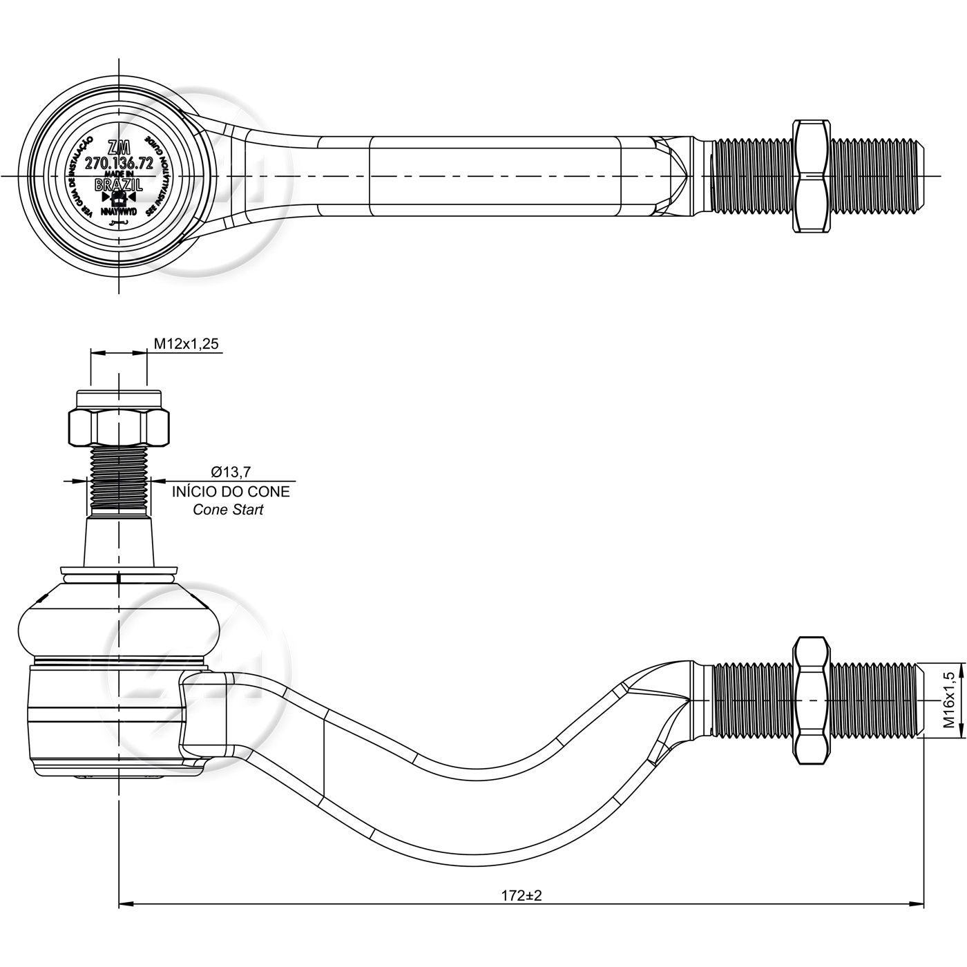 Terminal de Direção para Hyundai Galloper - ZM - 270.136.72