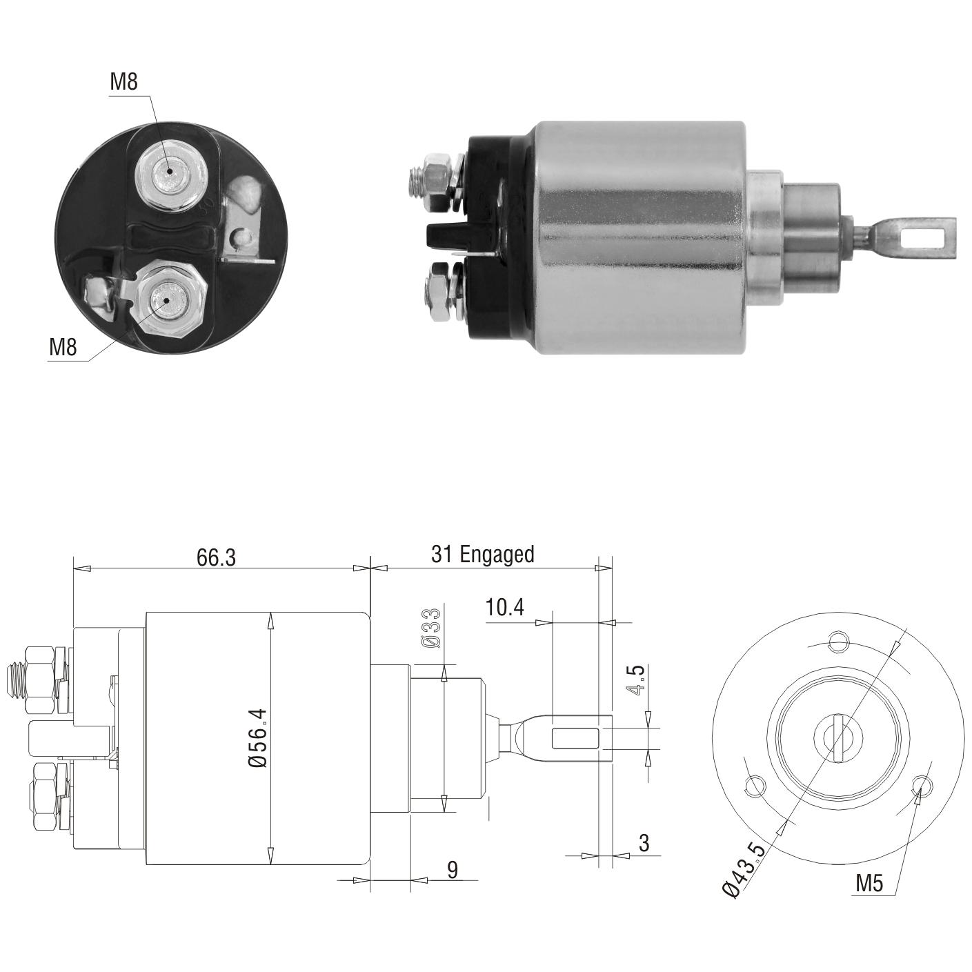 Relê Auxiliar de Partida para Volkswagen Brasilia e Fusca - ZM - 2-873