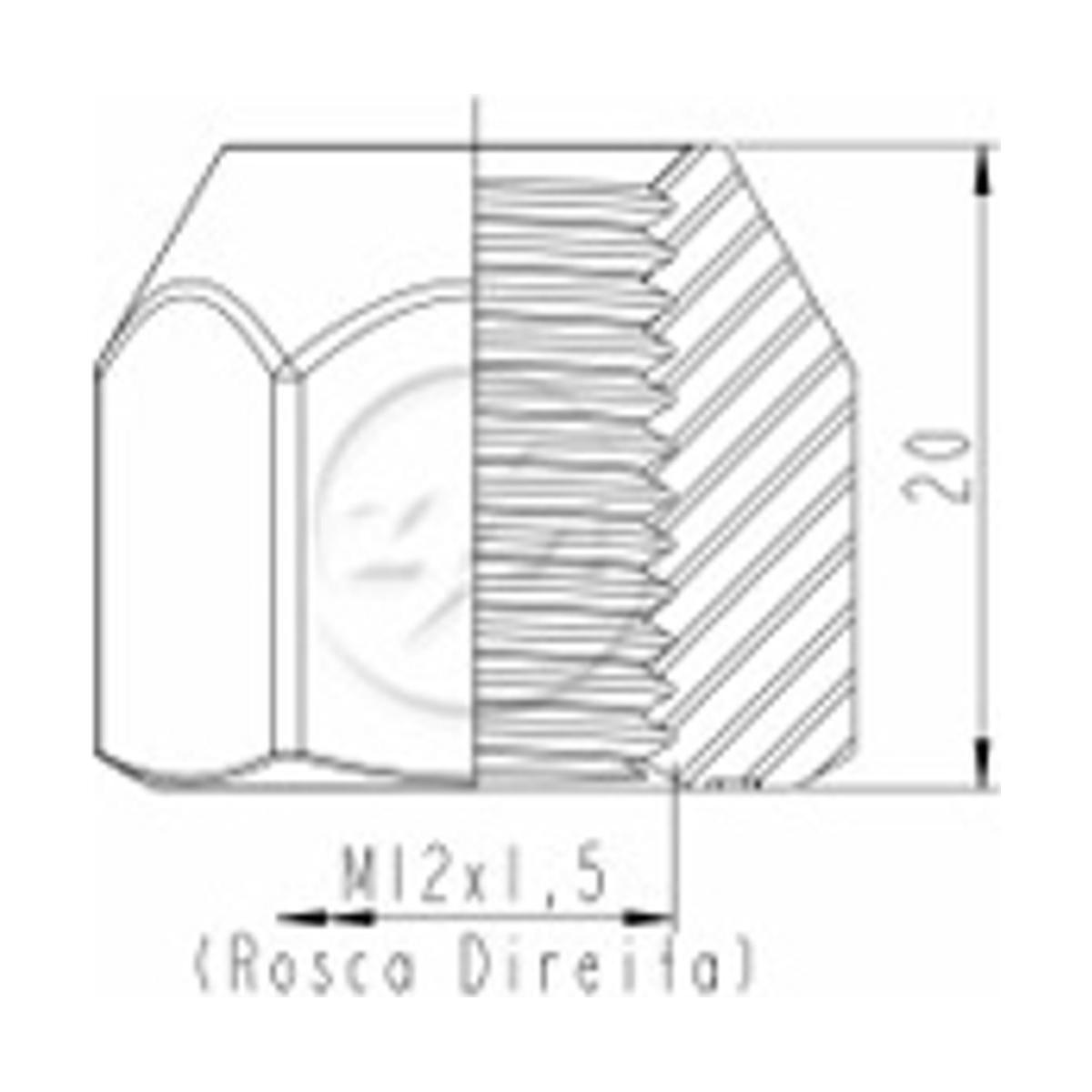 Kit 100 Porca da Roda M12-1,5 x CH21 x H20 - ZM - 29.012.88