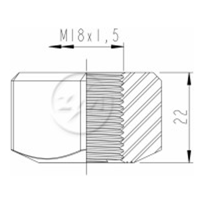Kit 50 Porca Esteira Trator M18-1,5 x CH27 x H22 - ZM - 2901850