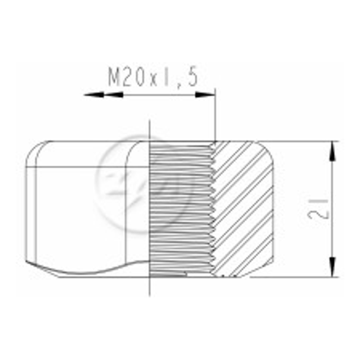 Kit 50 Porca Esteira Trator M20-1,5 x CH30 x H21 - ZM - 2902050