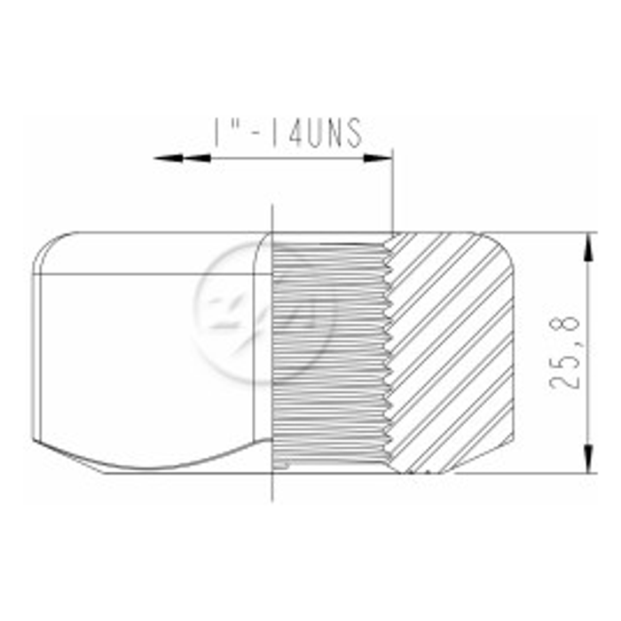 Kit 50 Porca Esteira Trator 1''-14UNSxCH1,1/2" - ZM - 2910050