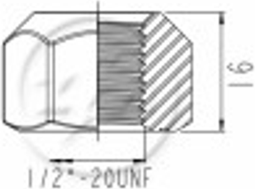 Kit 50 Porca da Roda 1/2''-20UNF x CH7/8" x H16 - ZM - 2910231