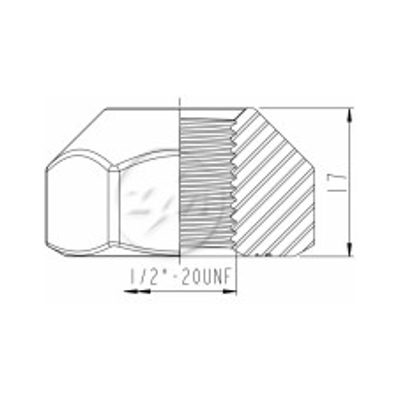 Kit 50 Porca da Roda 1/2"-20UNF x CH1.1/16" x H17 - ZM - 2910240