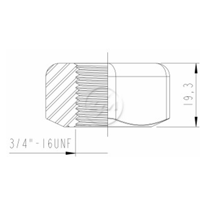 Kit 50 Porca Esteira Trator 3/4''xCH1,1/8"xH19,3 - ZM - 2930450