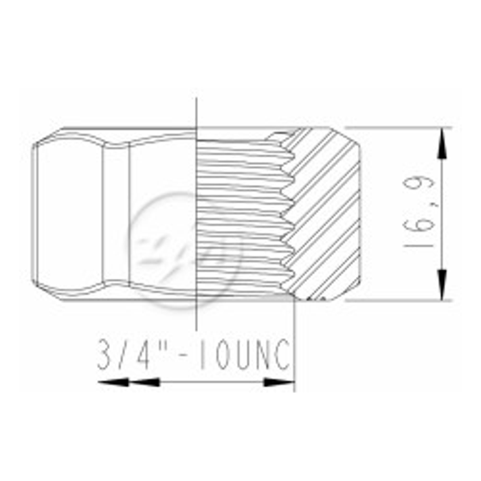 Kit 100 Porca Lâmina Trator 3/4''-10UNC x CH1,1/8" - ZM - 2934070