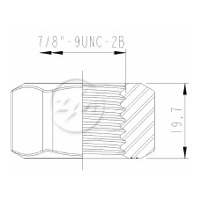 Kit 50 Porca Lâmina Trator 7/8''-9UNCxCH1.5/16" - ZM - 2978070