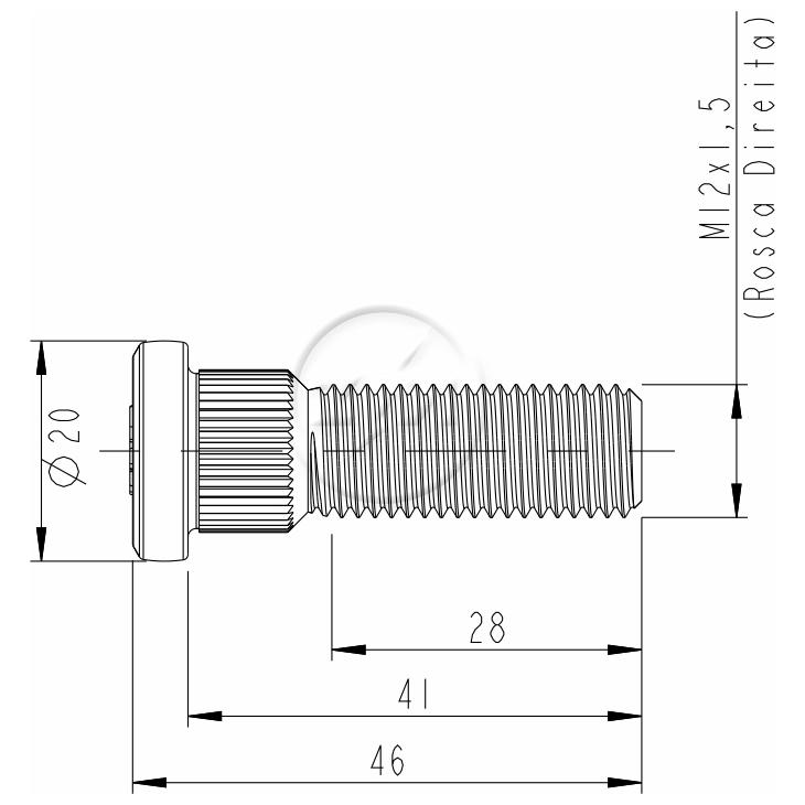 Kit 50 Parafuso de Roda M12-1,5 x 41/46 - ZM - 30.012.11