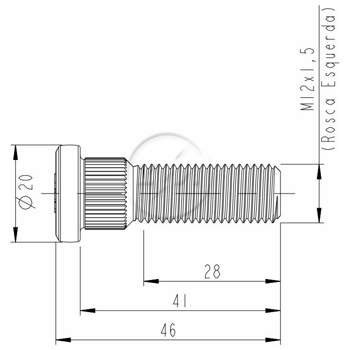 Parafuso de Roda M12-1,5 X 41/46 Caixa com 50 Unidades para Hyundai H 100 - ZM - 30.012.12