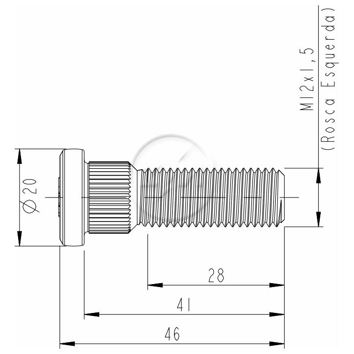Parafuso de Roda M12-1,5 X 41/46 Caixa com 50 Unidades para Hyundai H 100 - ZM - 30.012.13