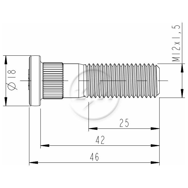 Kit 50 Parafuso de Roda M12-1,5 x 42/46 - ZM - 30.012.17
