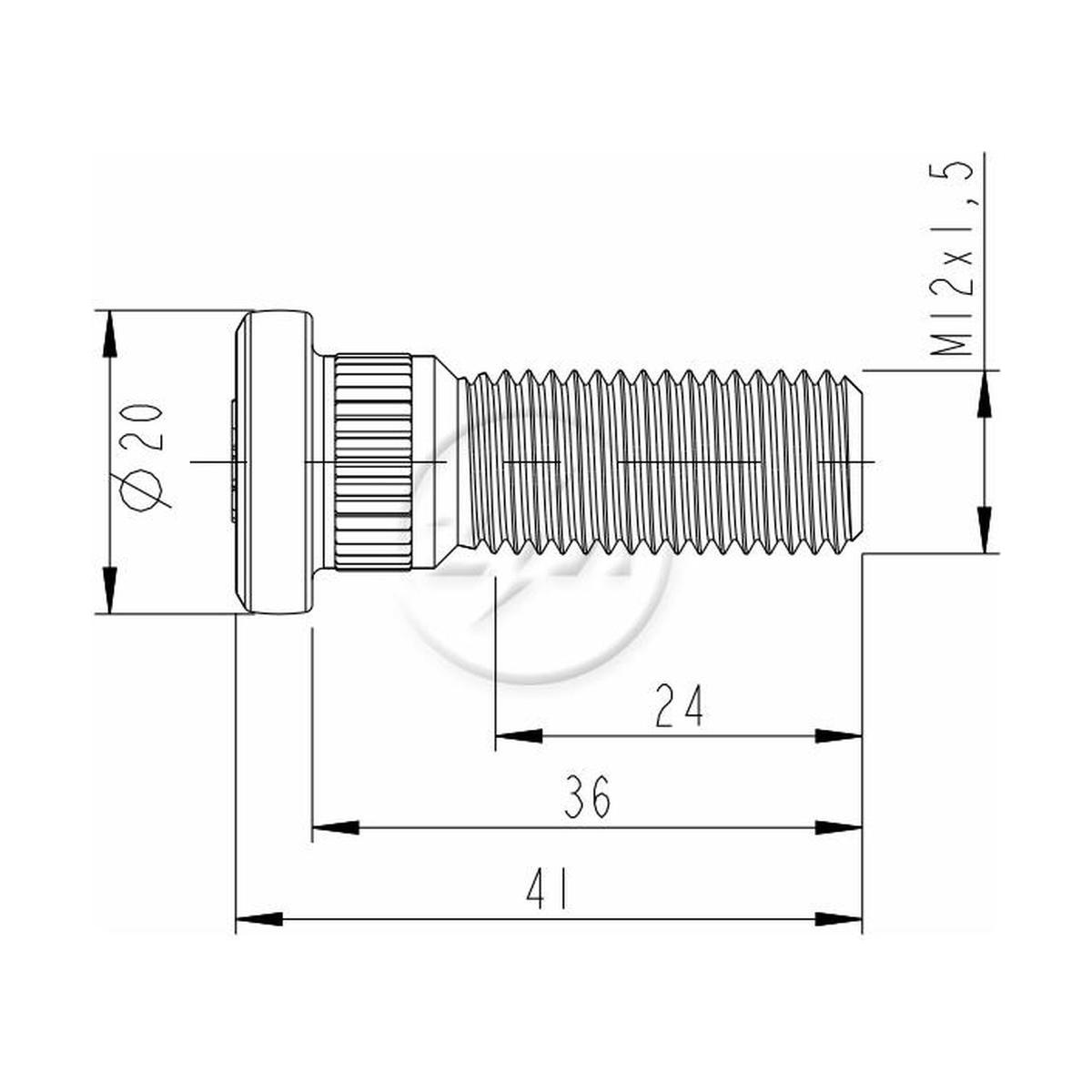 Kit 50 Parafuso de Roda M12-1,5 x 36/41 - ZM - 30.012.27