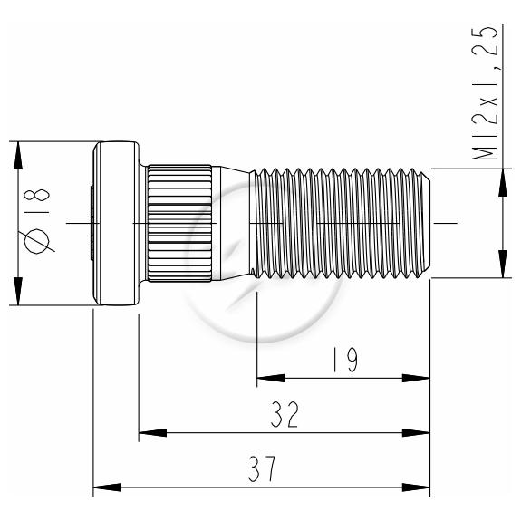 Parafuso de Roda M12-1,25 X 32/37 Caixa com 80 Unidades para Nissan Frontier e Sentra - ZM - 30.012.49