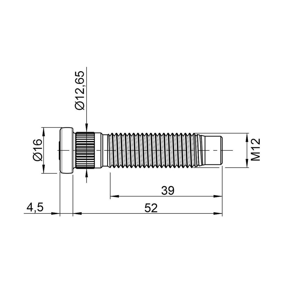 Kit 46 Parafuso de Roda M12-1,5 x 52/56,5 - ZM - 30.012.62