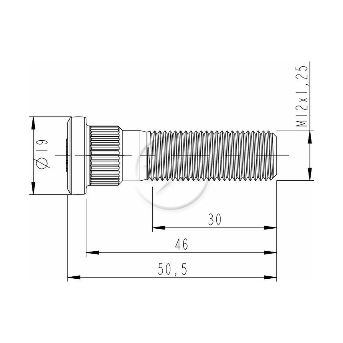 Parafuso de Roda M12-1,25 X 46/50,5 Caixa com 80 Unidades para Nissan Frontier - ZM - 30.012.75