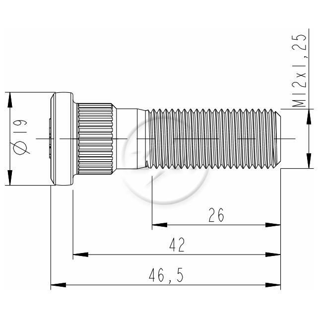 Parafuso de Roda M12-1,25 X 42/46,5 Caixa com 80 Unidades para Nissan Frontier - ZM - 30.012.77