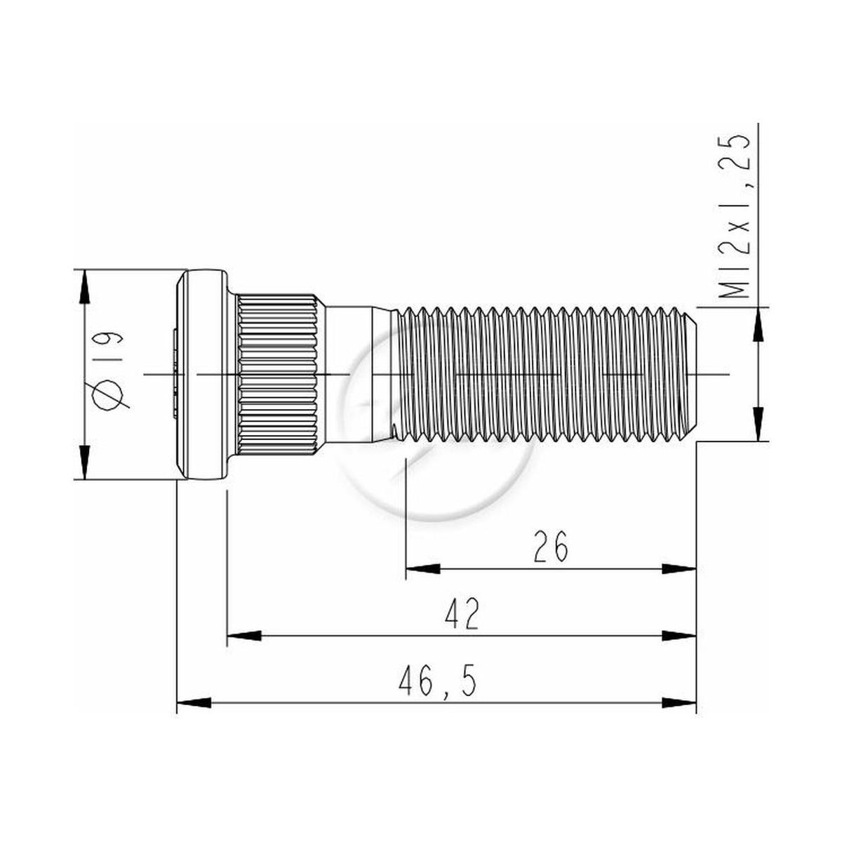 Parafuso de Roda M12-1,25 X 42/46,5 Caixa com 80 Unidades para Nissan Frontier - ZM - 30.012.78