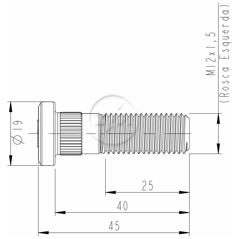 Parafuso de Roda M12-1,5 X 40/45 Caixa com 50 Unidades para KIA Besta - ZM - 30.012.89