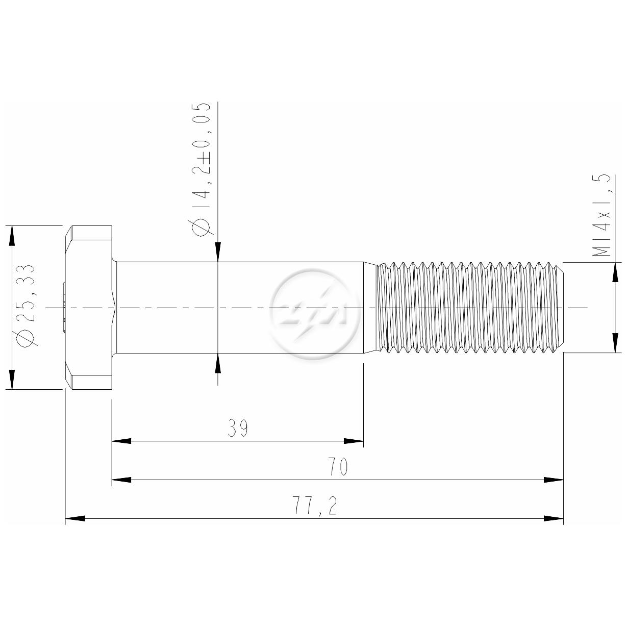 Kit 30 Parafuso de Roda M14-1,5 x 70/77,2 x CH19 - ZM - 3001415