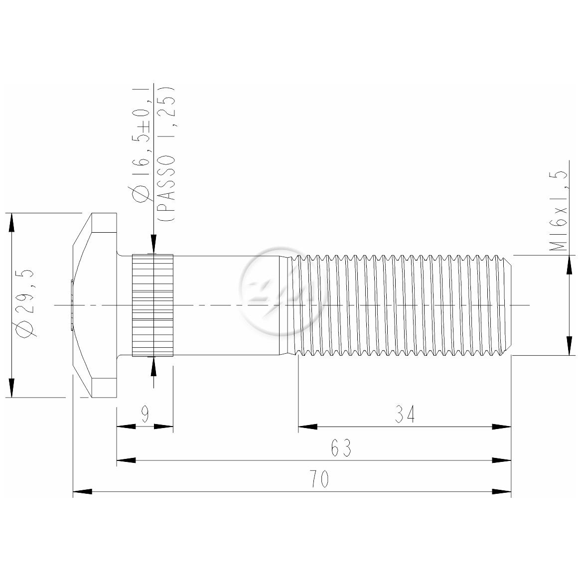 Kit 46 Parafuso de Roda M16-1,5 x 63/70 - ZM - 30.016.01