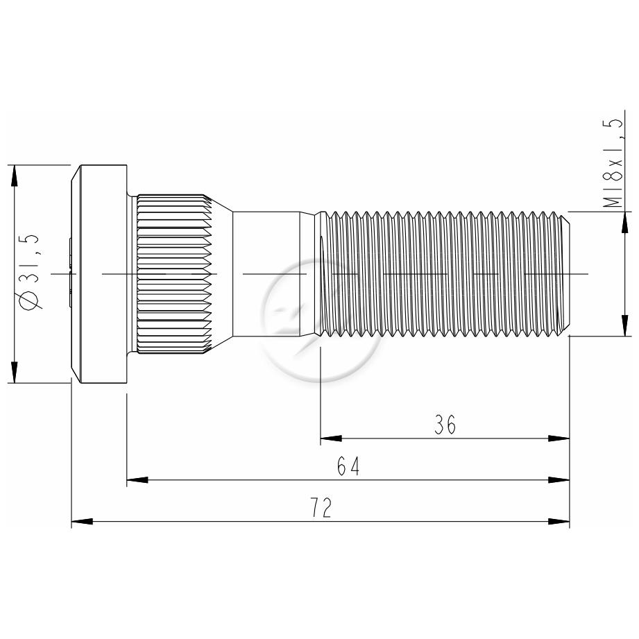 Kit 28 Parafuso de Roda M18-1,5 x 64/72 - ZM - 30.018.45