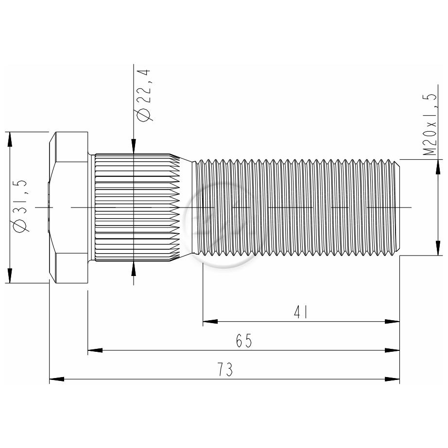 Kit 28 Parafuso de Roda M20-1,5 x 65/73 - ZM - 30.020.35