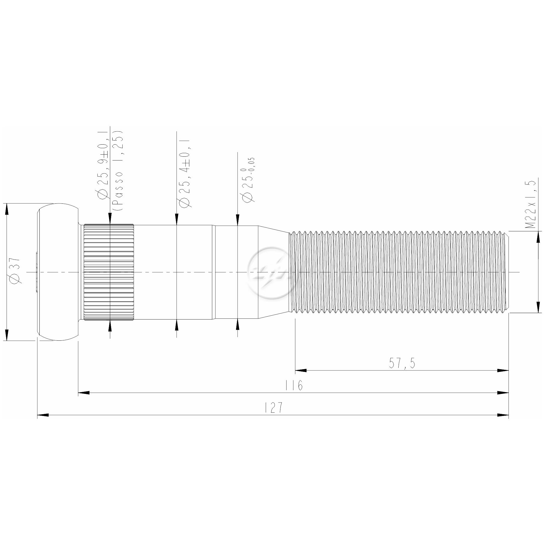Kit 18 Parafuso de Roda M22-1,5 x 116/127 - ZM - 30.022.22