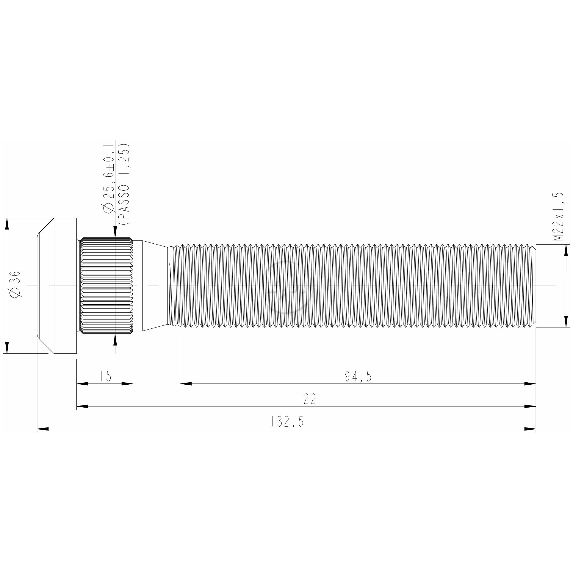 Kit 18 Parafuso de Roda M22-1,5 x 122/132,5 - ZM - 30.022.76