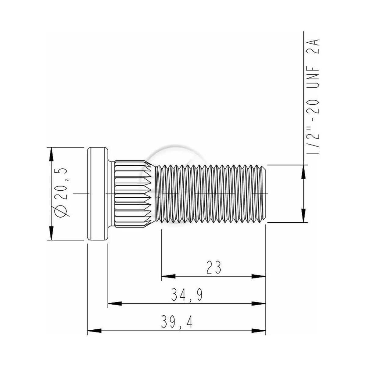 Kit 80 Parafuso de Roda 1/2"-20UNF x 34,9/39,4 - ZM - 3010230