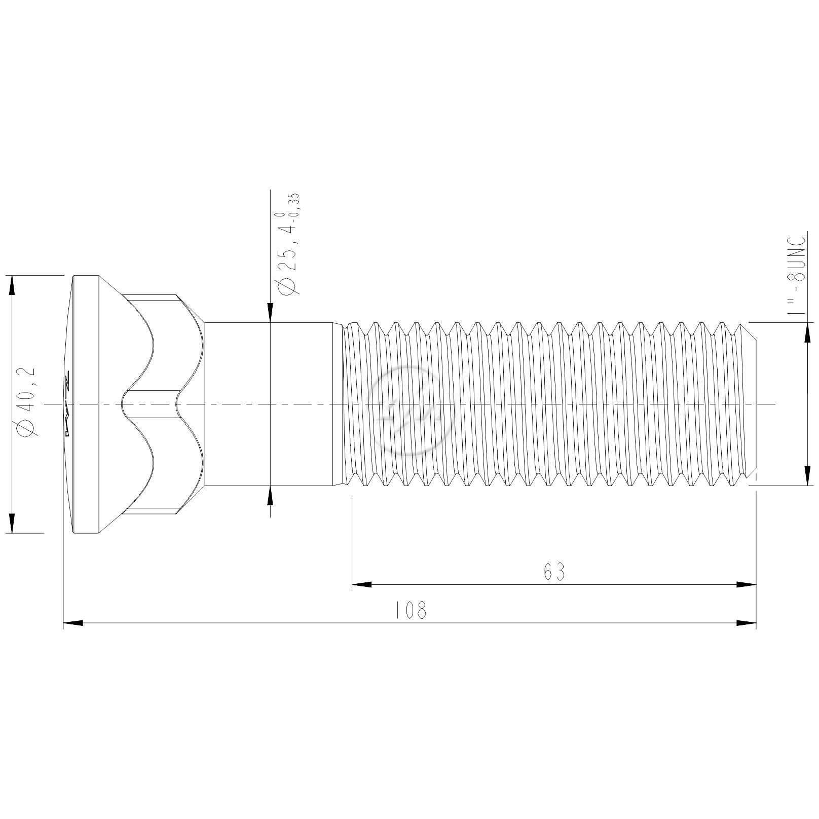 Kit 30 Parafuso da Lâmina Trator 1"-8UNC x 4,1/4" - ZM - 3011076
