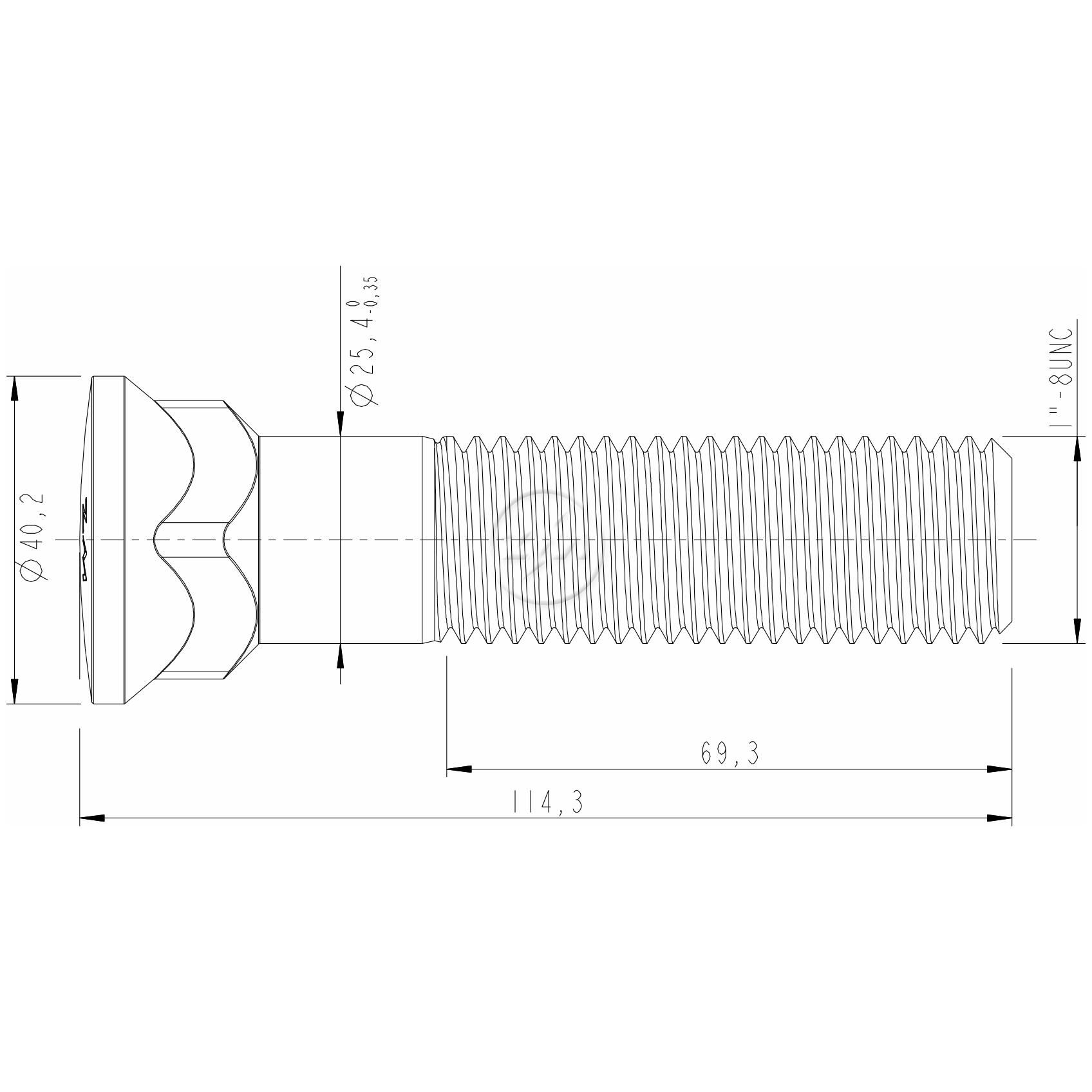 Kit 30 Parafuso da Lâmina Trator 1"-8UNC x 4,1/2" - ZM - 3011077