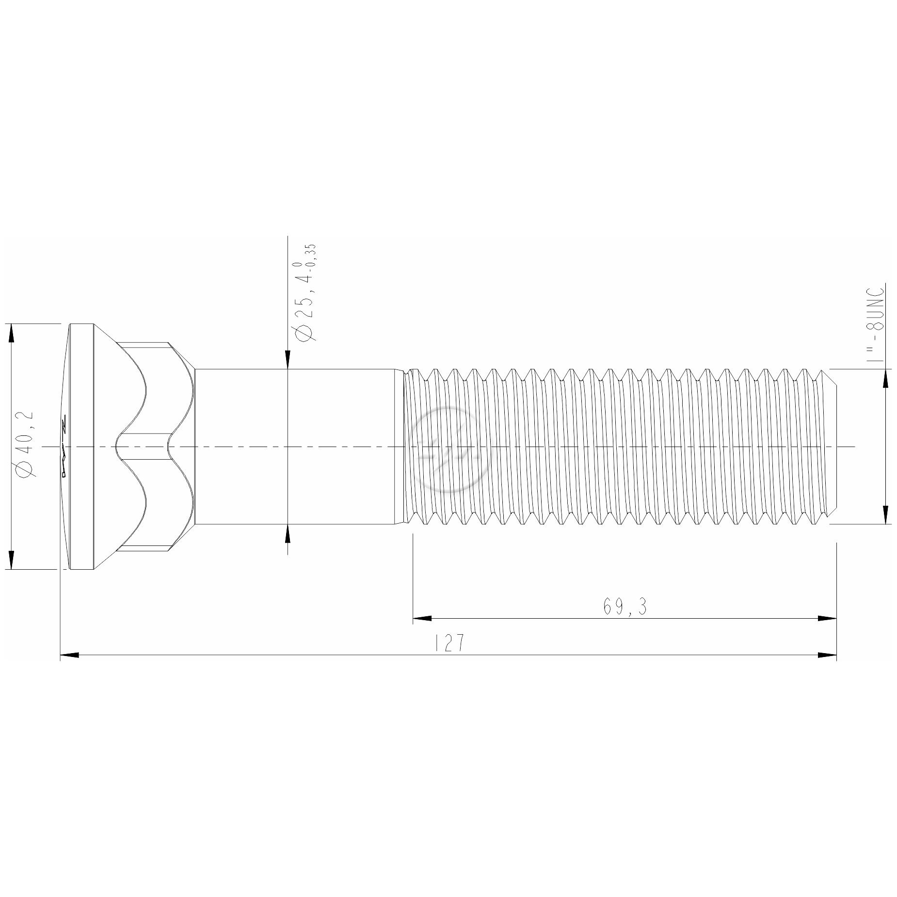 Kit 12 Parafuso da Lâmina do Trator 1"-8UNC x 5" - ZM - 3011078