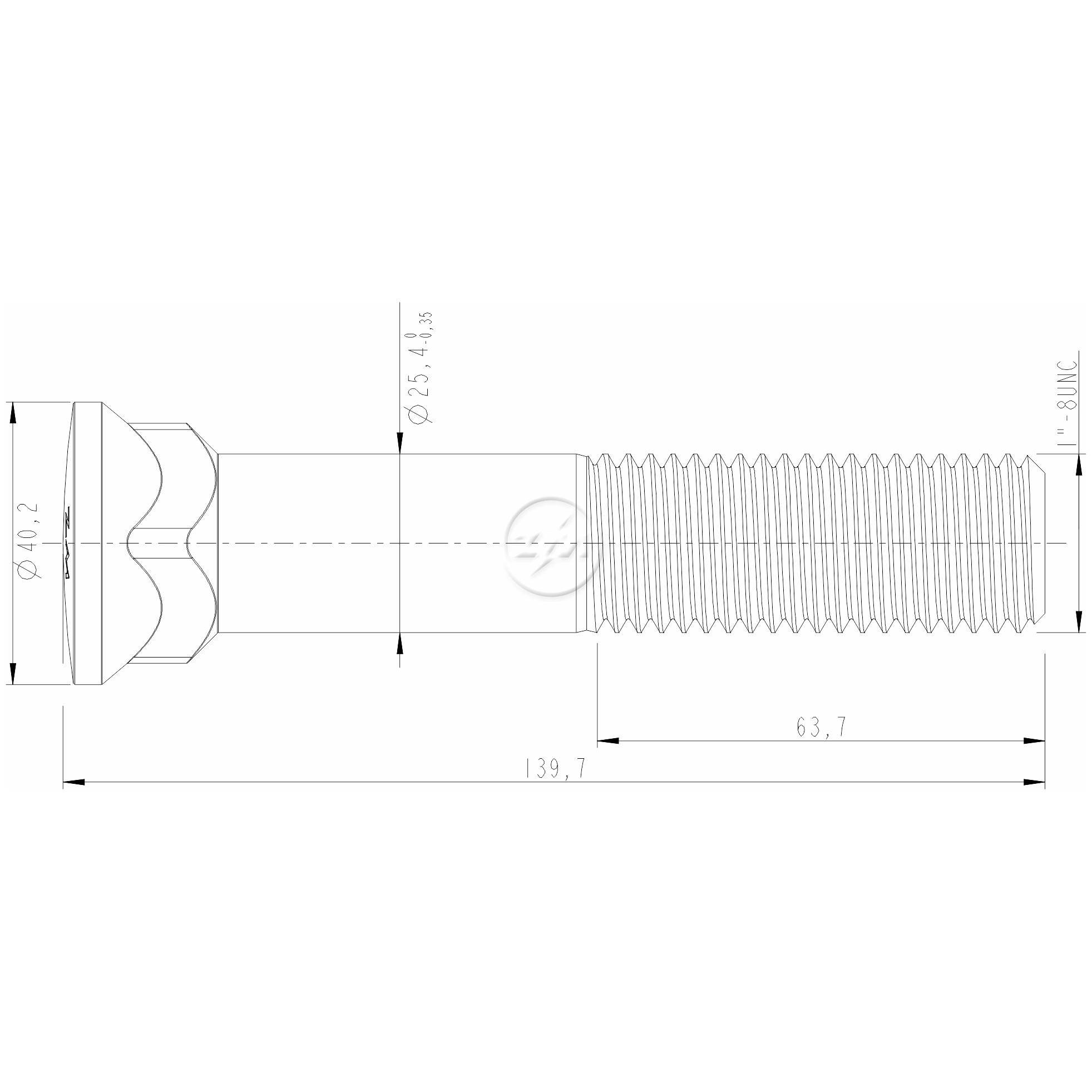 Kit 12 Parafuso da Lâmina Trator 1"-8UNC x 5,1/2" - ZM - 3011079